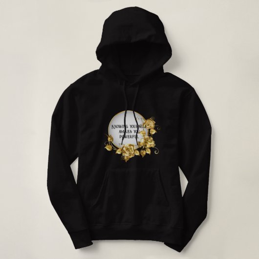 gouden opdruk met tekst hoodie (Design vorne)