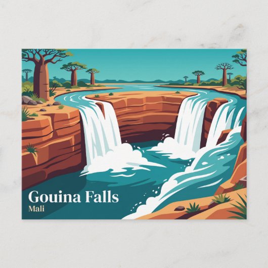 Gouina-Fälle Mali Postkarte (Vorderseite)
