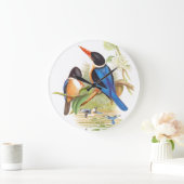 Gould Kingfisher Birds Wall Clock Große Wanduhr (Zuhause)