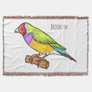 Gouldian finch bird Cartoon Illustration Decke
