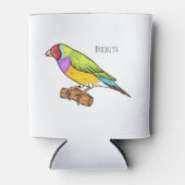 Gouldian finch bird Cartoon Illustration Dosenkühler (Vorderseite)