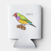 Gouldian finch bird Cartoon Illustration Dosenkühler (Rückseite)
