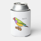 Gouldian finch bird Cartoon Illustration Dosenkühler (Kanne Rückseite)