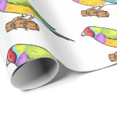 Gouldian finch bird Cartoon Illustration Geschenkpapier (Rolleneckpunkt)
