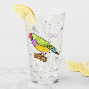 Gouldian finch bird Cartoon Illustration Glas