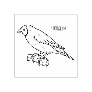 Gouldian finch bird Cartoon Illustration Gummistempel