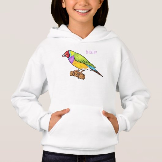 Gouldian finch bird Cartoon Illustration Hoodie (Vorderseite)