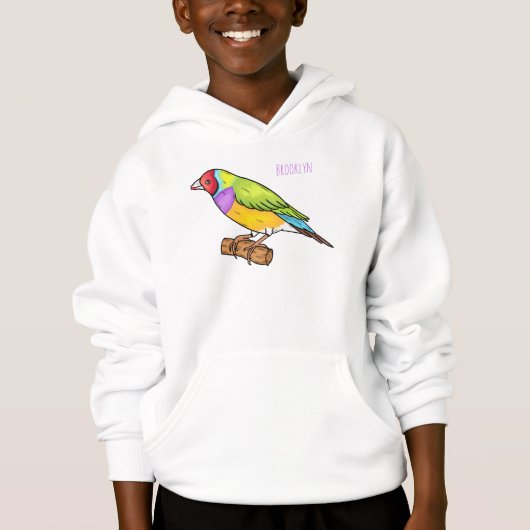 Gouldian finch bird Cartoon Illustration Hoodie (Vorderseite)