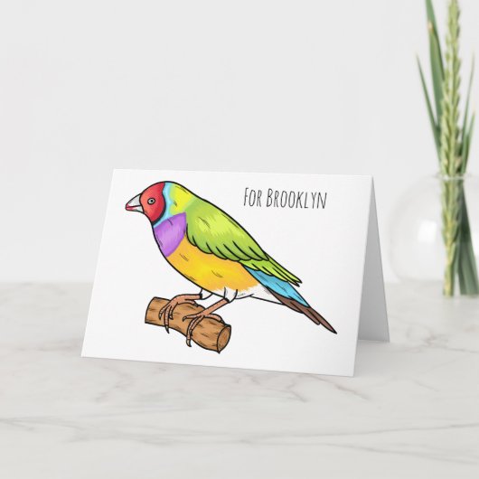 Gouldian finch bird Cartoon Illustration Karte (Vorderseite)