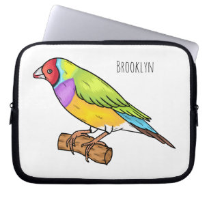 Gouldian finch bird Cartoon Illustration Laptopschutzhülle