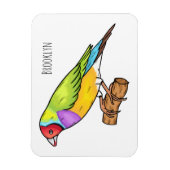 Gouldian finch bird Cartoon Illustration Magnet (Vertikal)