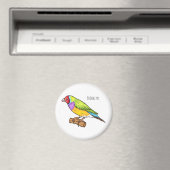 Gouldian finch bird Cartoon Illustration Magnet (In Situ (Geschirrspüler))