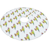 Gouldian finch bird Cartoon Illustration Polyester Weihnachtsbaumdecke (Schrägansicht)
