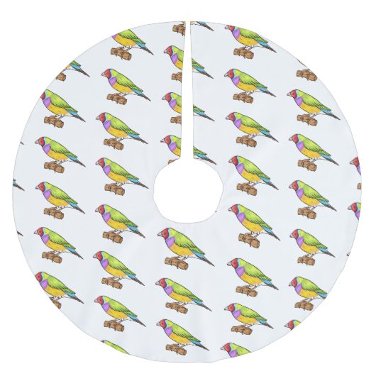 Gouldian finch bird Cartoon Illustration Polyester Weihnachtsbaumdecke (Vorderseite)