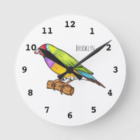 Gouldian finch bird Cartoon Illustration