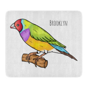 Gouldian finch bird Cartoon Illustration Schneidebrett