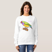 Gouldian finch bird Cartoon Illustration Sweatshirt (Vorne ganz)