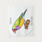 Gouldian finch bird Cartoon Illustration Wandteppich (Vorderseite)