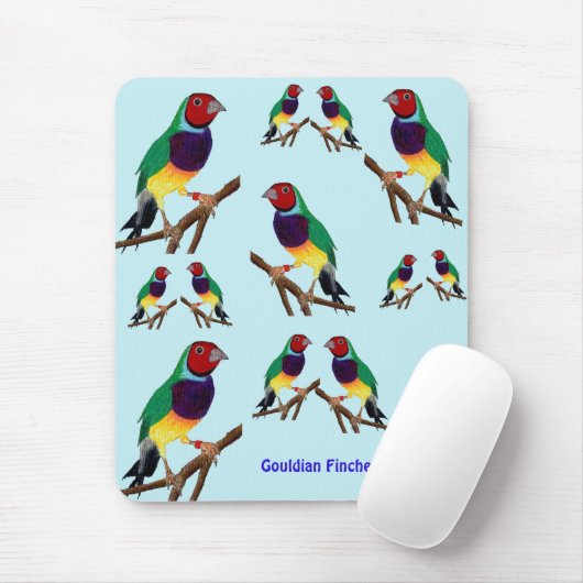 ~ Gouldian Finch ~ Original Art ~ Maus-Pad Mousepad (Mit Mouse)