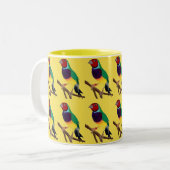 ~ Gouldian Finch ~ Original Art ~ Zweittone-Kaffee Zweifarbige Tasse (Vorderseite Links)