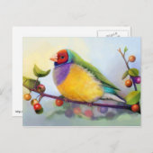 Gouldian Finch realistisches Bild Postkarte (Vorne/Hinten)