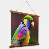 Gouldian Finch Wall Tapestry Wandteppich Mit Holzrahmen (Gewinkelt)