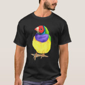 Gouldian Finish Aquarellvogel bunt T-Shirt (Vorderseite)