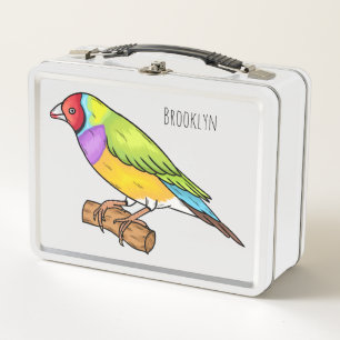 Gouldian-Fink Cartoon-Illustration  Metall Brotdose