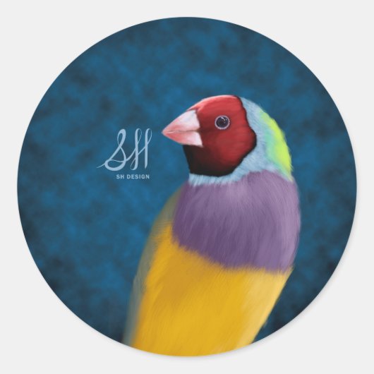 Gouldian Fink Runder Aufkleber (Vorderseite)