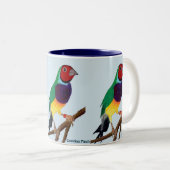 ~ Gouldian Fink ~ ursprüngliches Kunst ~ Zweifarbige Tasse (VorderseiteRechts)