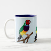 ~ Gouldian Fink ~ ursprüngliches Kunst ~ Zweifarbige Tasse (Links)