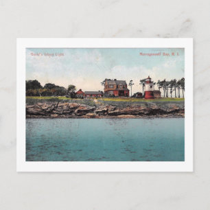 Gould's Island Leuchtturm, Narragansett Vintage Postkarte