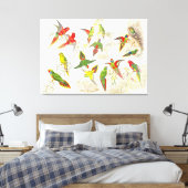 Goulds Lorikeet Papagei Birds Wrapped Canvas Print Leinwanddruck (Insitu (Schlafzimmer))