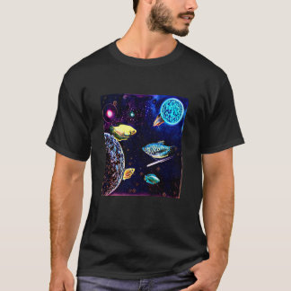 Gouramis Galaxie Planeten Aquarium Fischbecken Hal T-Shirt