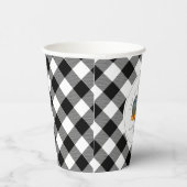 Gourd Blue Pumpkin Karierter Erntedank Pappbecher (Rechts)