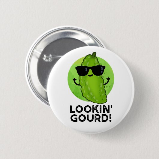 Gourd Funny Cool Veggie Pun Button (Vorne & Hinten)