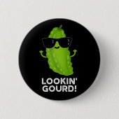 Gourd Funny Cool Veggie Pun Dark BG Button (Vorderseite)