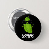Gourd Funny Cool Veggie Pun Dark BG Button (Vorne & Hinten)