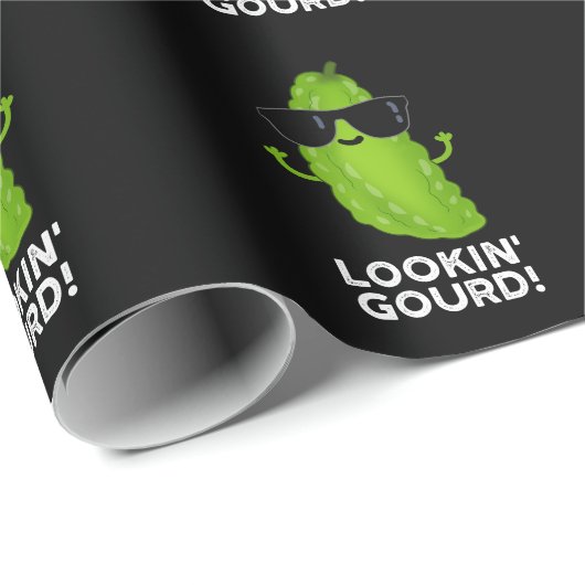 Gourd Funny Cool Veggie Pun Dark BG Geschenkpapier (Rolleneckpunkt)