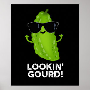 Gourd Funny Cool Veggie Pun Dark BG Poster