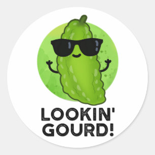 Gourd Funny Cool Veggie Pun Runder Aufkleber