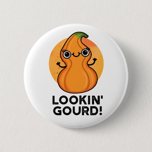 Gourd Funny Girl Veggie Pun Button (Vorderseite)