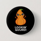 Gourd Funny Veggie Pun Dark BG Button (Vorderseite)