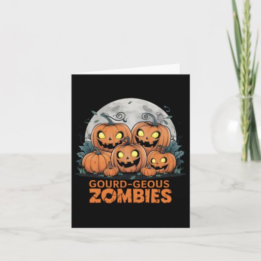 Gourd-geous Zombies Spooky Zombie Pumpkins Funny H Karte (Vorderseite)