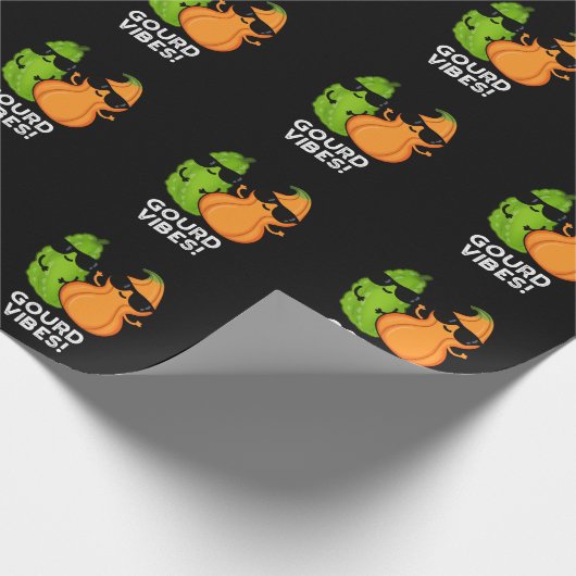 Gourd Vibes Funny Veggie Pun Dark BG Geschenkpapier (Ecke)