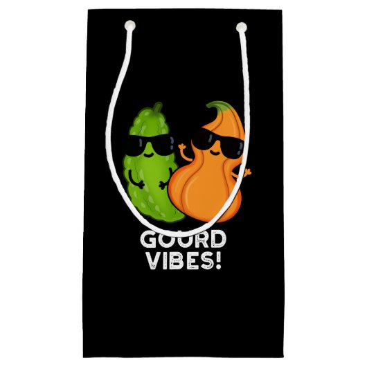 Gourd Vibes Funny Veggie Pun Dark BG Kleine Geschenktüte (Vorderseite)