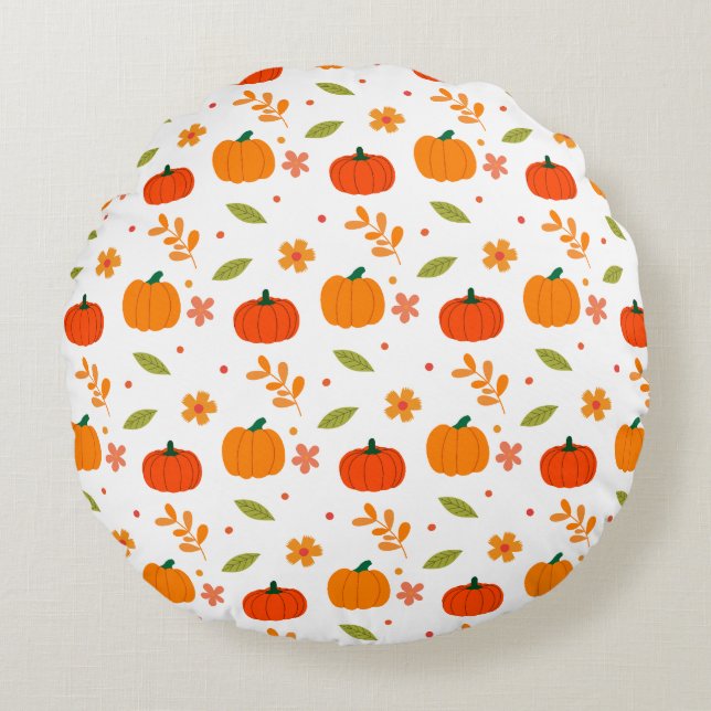 Gourd Vibes Rundes Kissen (Vorderseite)