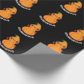 Gourdgeous Funny Gourd Veggie Pun Dark BG Geschenkpapier (Ecke)