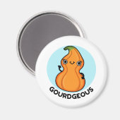 Gourdgeous Funny Gourd Veggie Pun Magnet (Vorderseite/Rückseite)