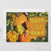 Gourds Happy Thanksgiving Grußkarte Einladung (Vorderseite)